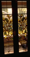 interior french doors in stained glass