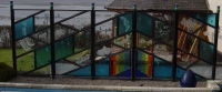 stained glass garden wall