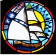 stained glass ship window