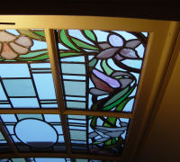 detail of lower stair window